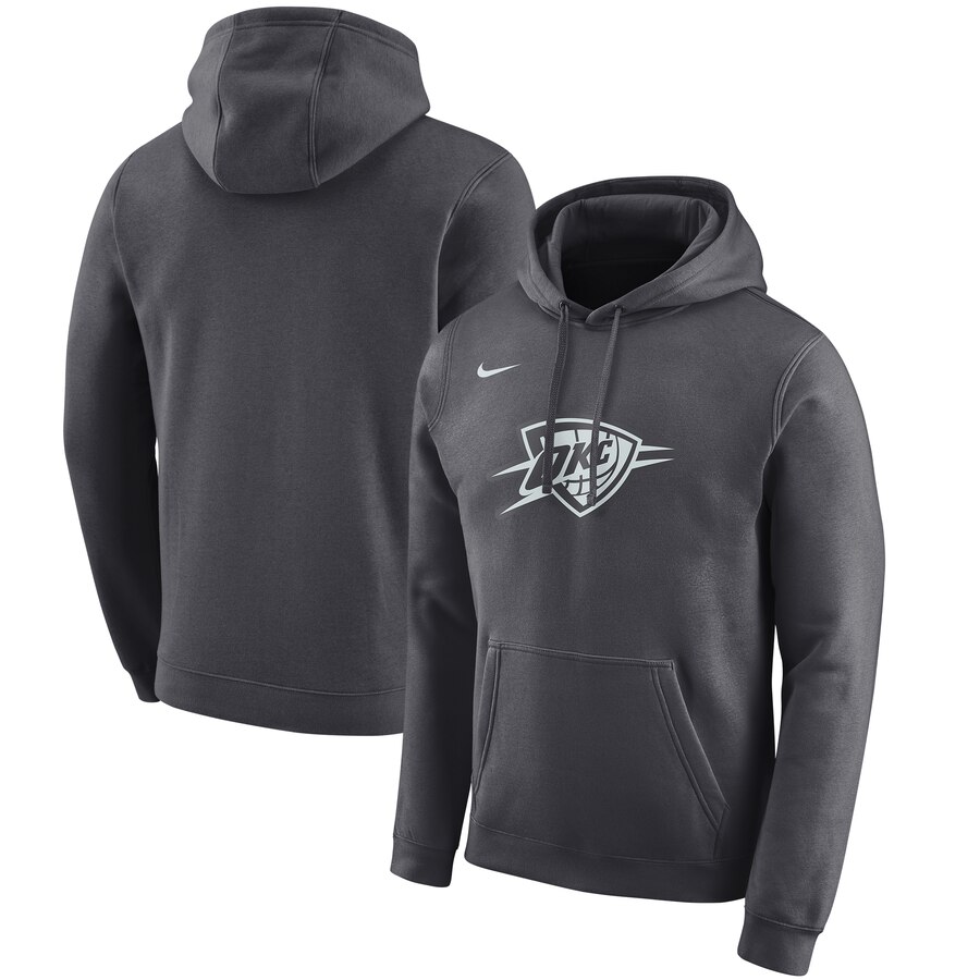 NBA Oklahoma City Thunder Nike 201920 City Edition Club Pullover Hoodie Anthracite->oklahoma city thunder->NBA Jersey